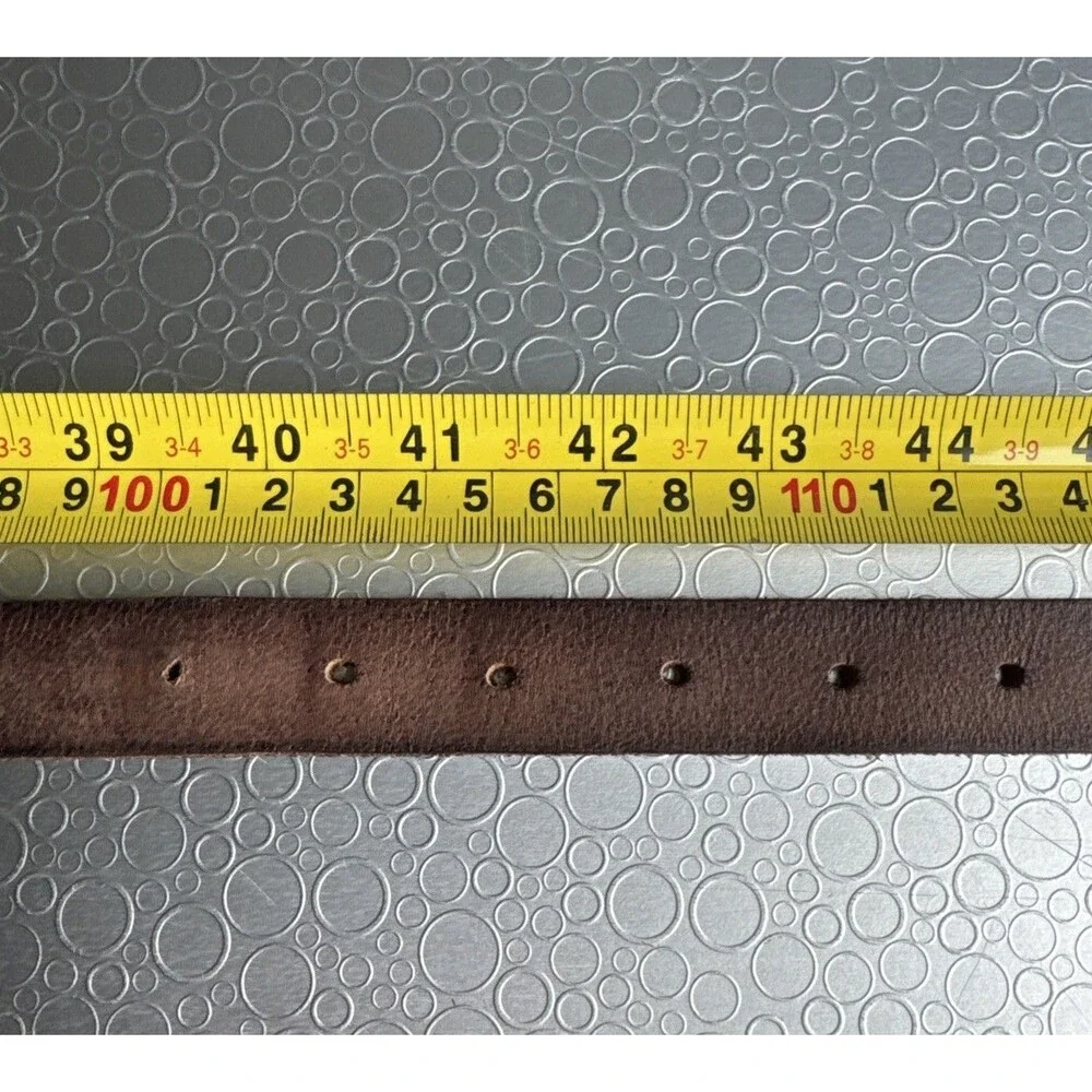 Womens XL Brown Leather Skinny Belt Minimalist 90s Grunge Boho 3/4” Added Hole